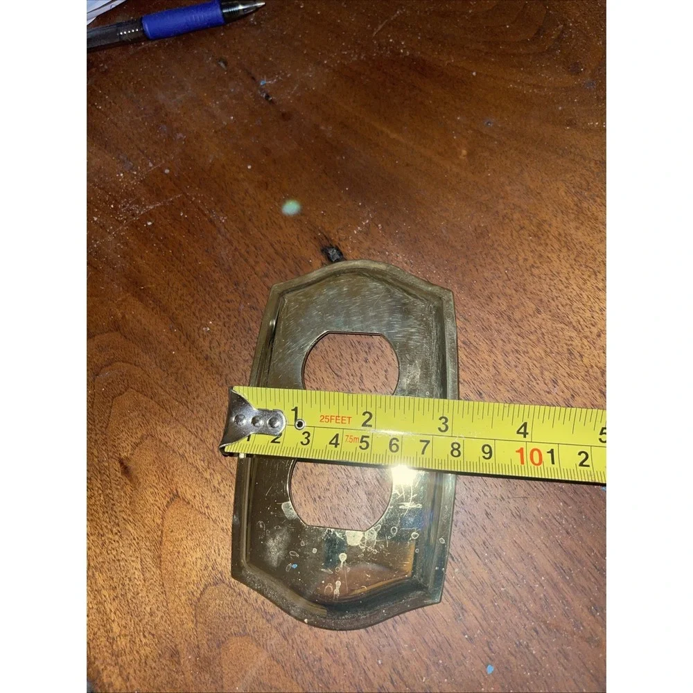 VTG‎ Solid Brass Broadway Supply CO Outlet PLATE COVER, Rope Trim